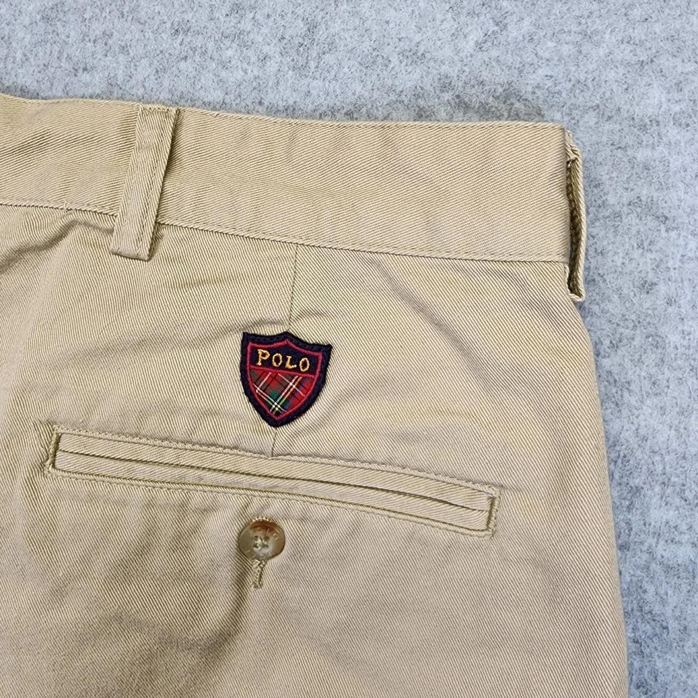 Vintage Polo Golf Ralph Lauren Men's 42 Chino Shorts Beige Pleated Classic Golf